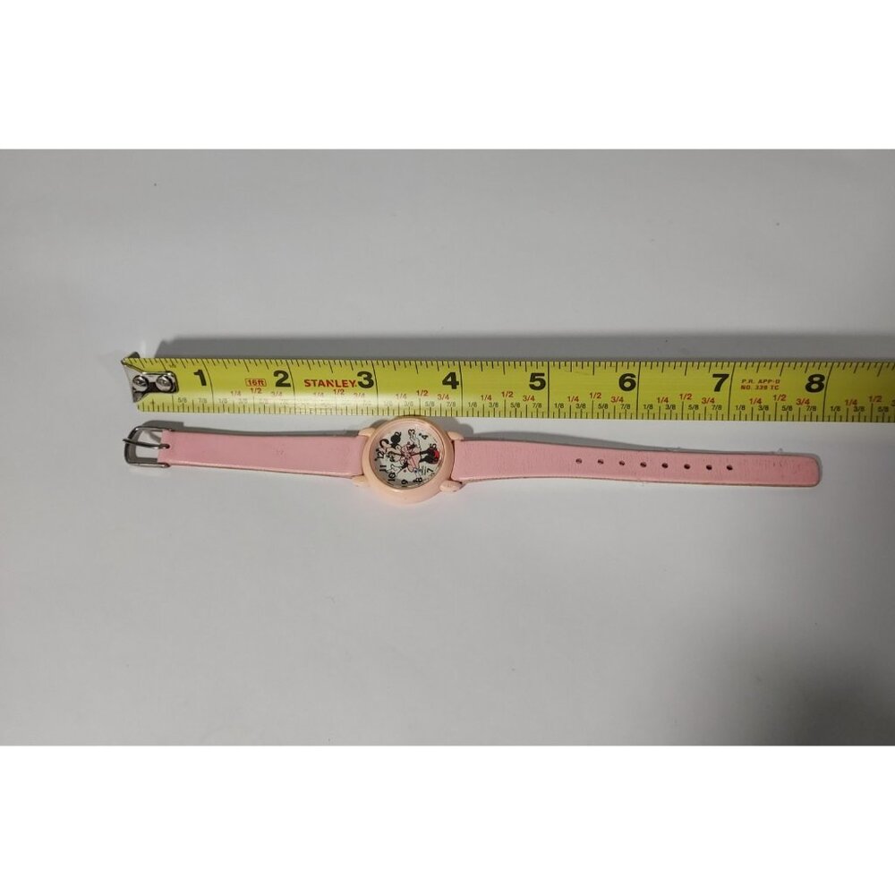 Minnie Mouse Walt Disney Quartz Ladies Girls Pink Watch Leather Band New Battery - Picture 10 of 10